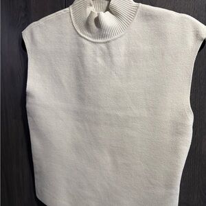 Express Cream Ribbed Turtleneck Sweater